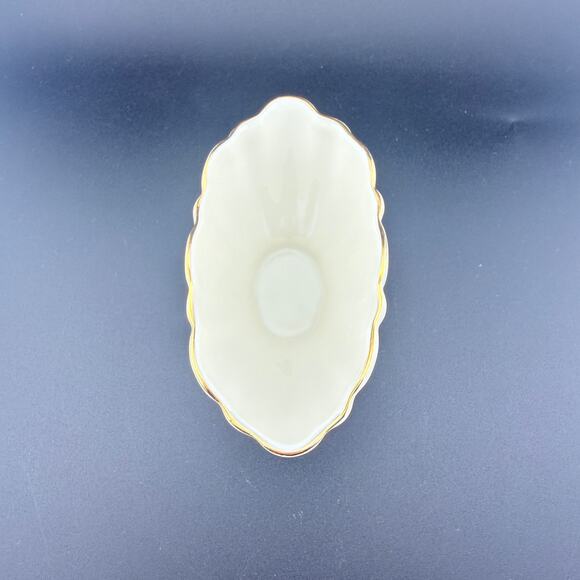 Lenox Ivory Scalloped Pedestal Bowl with Gold Trim – Handcrafted China – 4” - Picture 6 of 7